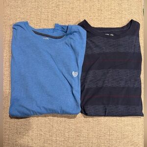 2 Men’s T-Shirts XL / TG | Blue & Navy | Short Sleeve CHAPS & AMERICAN RAG BNNU